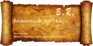 Bedekovich Réka névjegykártya