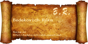 Bedekovich Réka névjegykártya