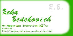 reka bedekovich business card